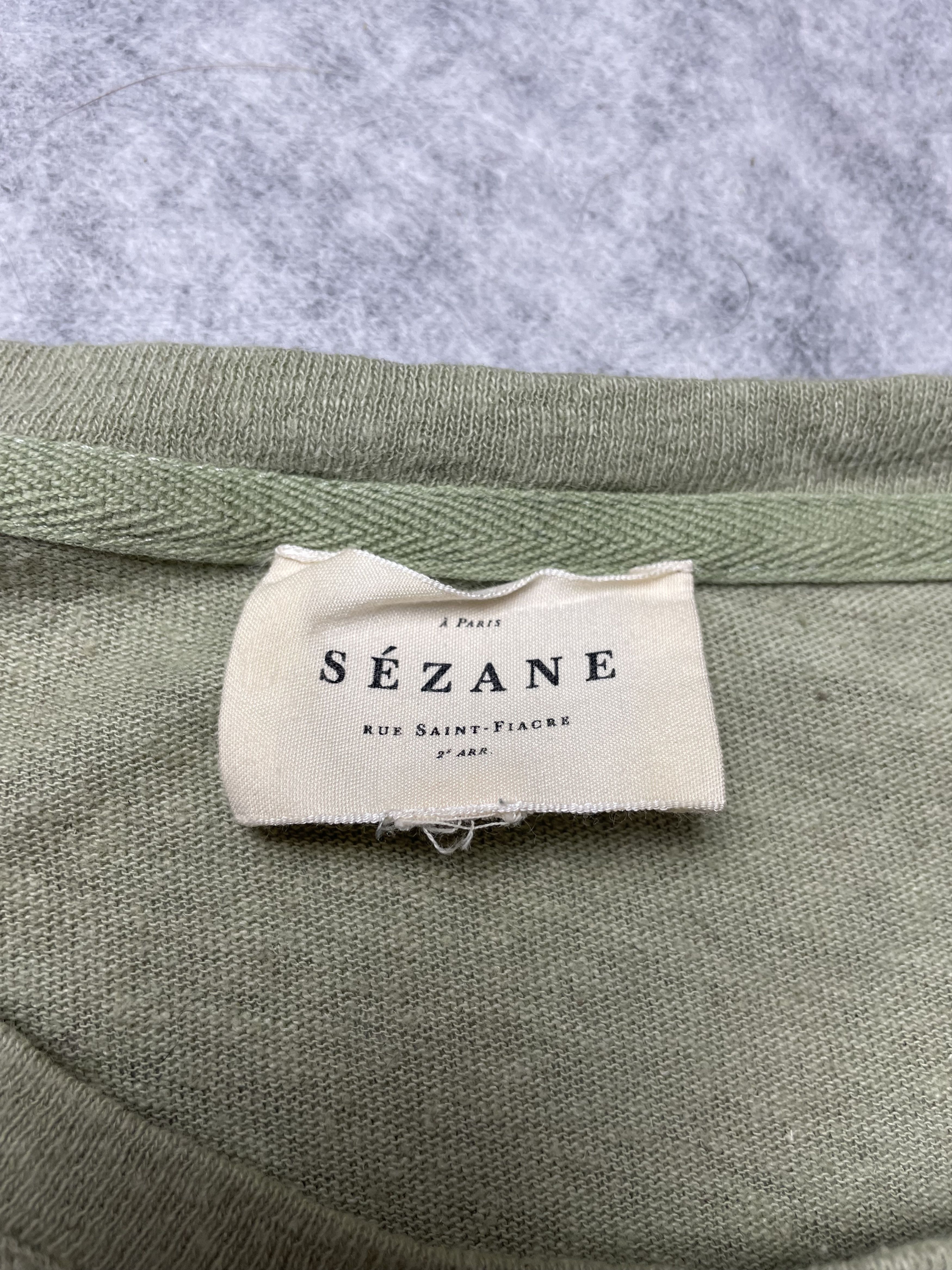 Sezane SEZANE Martha Khaki Cotton Linen T-shirt Size M / US 6-8 / IT 42-44 - 8 Thumbnail