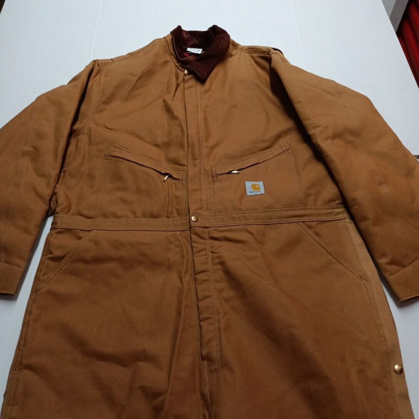 Carhartt Carhartt Mens Quilt Lined Duck Coveralls Zip 52 Tall Brown Size US 44 / EU 60 - 4 Thumbnail