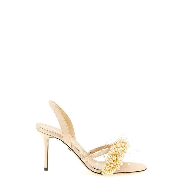 MACH & MACH Floating Pearl Gold 85mm Sandals New (Women's si