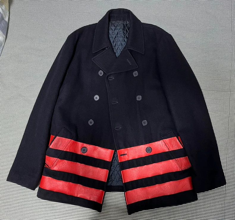 Helmut Lang HELMUT LANG size48 Double row knitted navy coat Size US M / EU 48-50 / 2 - 2 Thumbnail