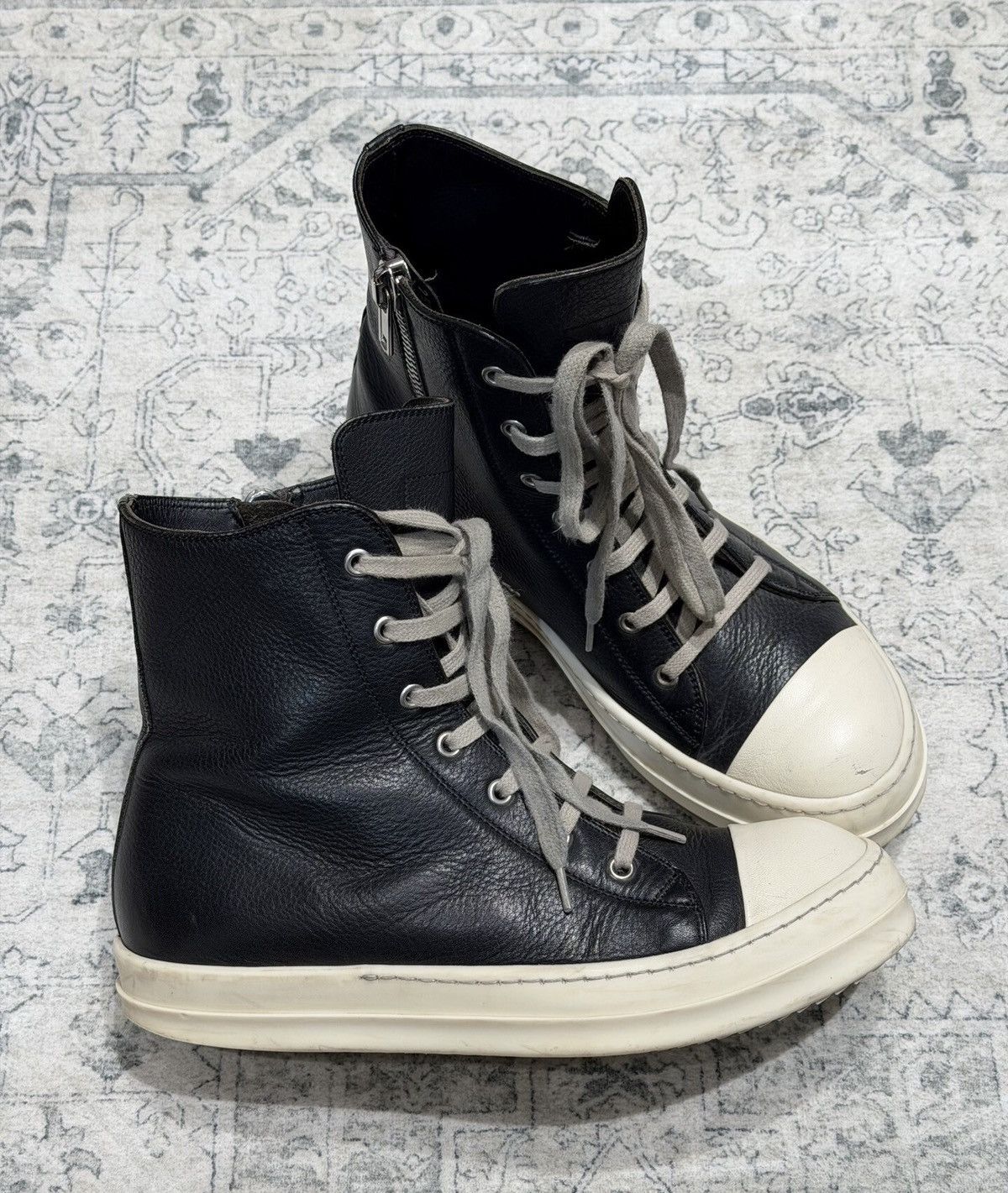Rick Owens Rick Owens mainline high-top grained leather sneakers Size US 8 / EU 41 - 3 Thumbnail