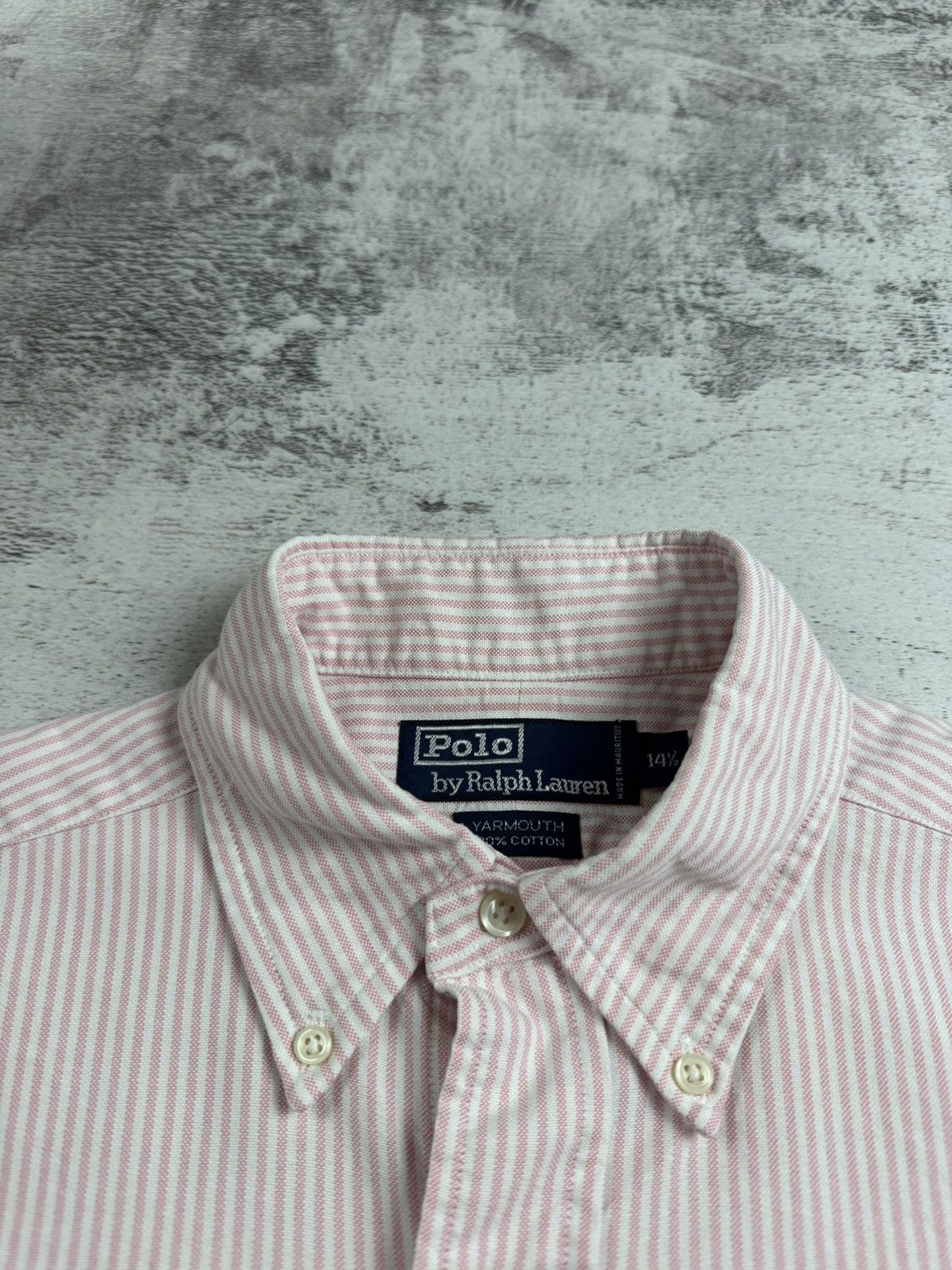 Polo Ralph Lauren Polo Ralph Lauren Yarmouth Cotton 14 1/2 Pink Button Striped Short Sleeve Shirt Size US M / EU 48-50 / 2 - 7 Thumbnail