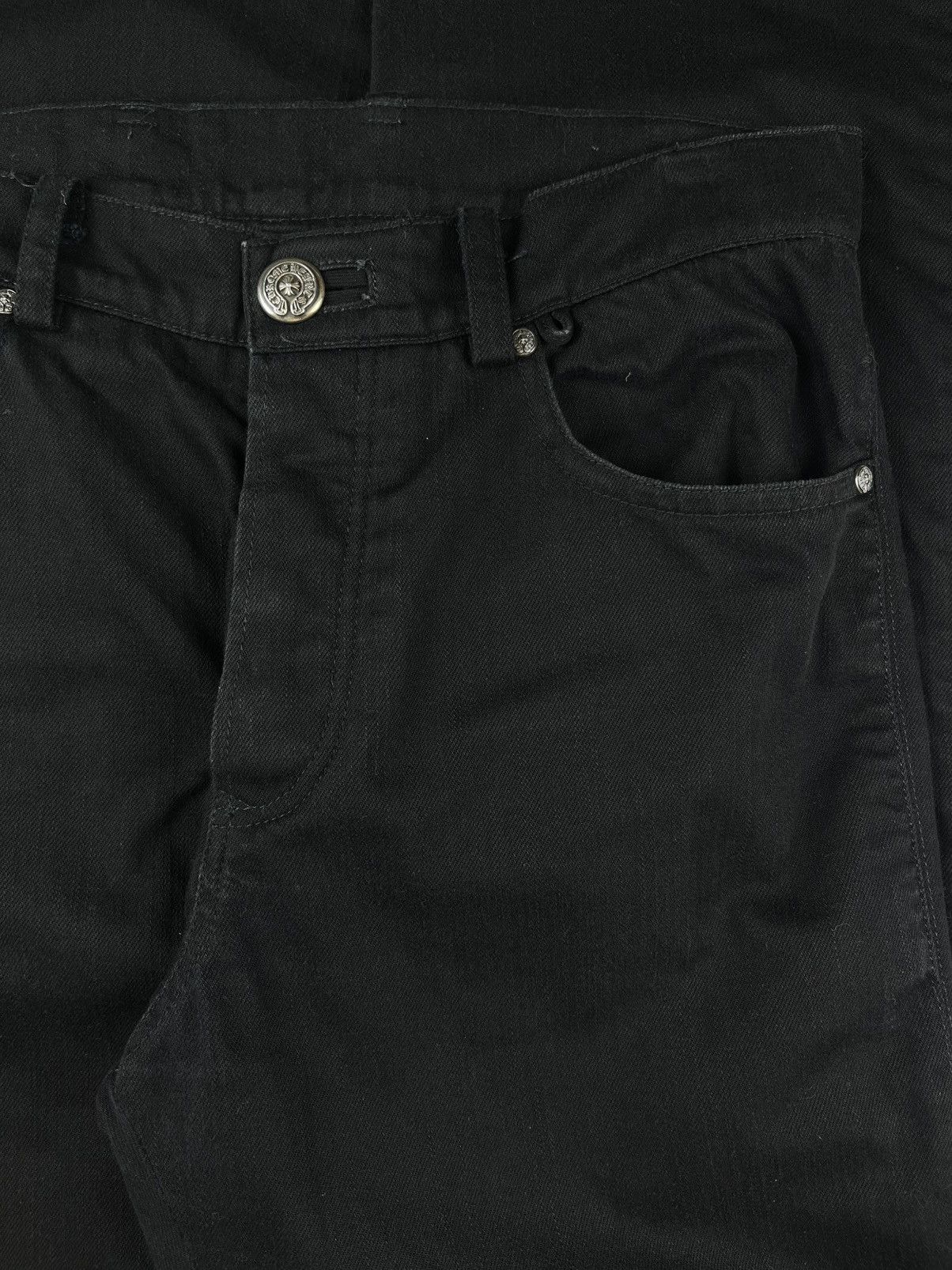 Chrome Hearts Chrome Hearts Fleur Knee Silver Flared Bootcut Denim Jeans Size US 31 - 3 Thumbnail