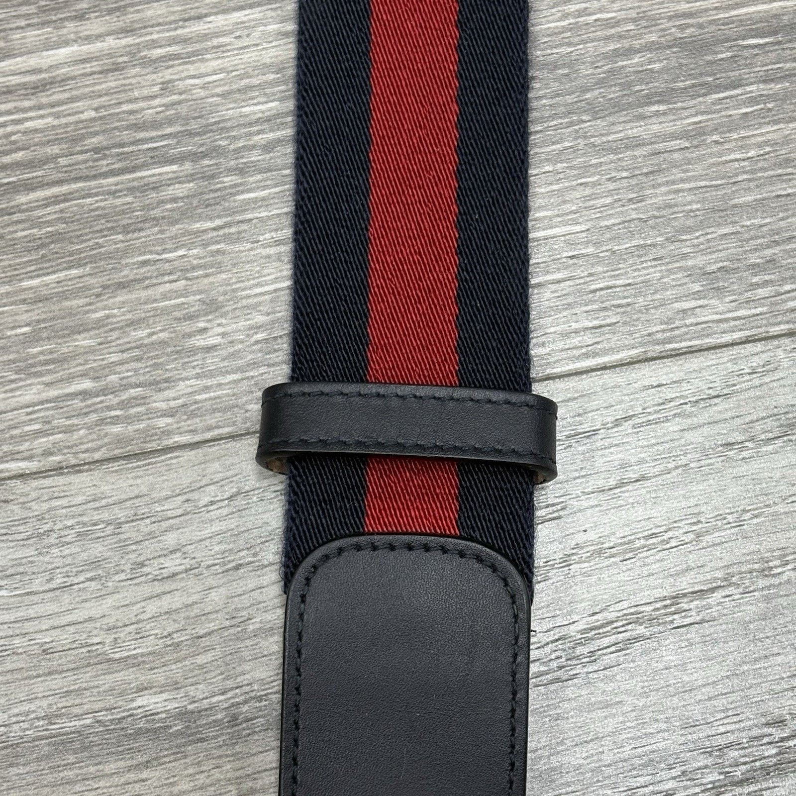 Gucci 85/34 Gucci GG Buckle Web Belt ' Blue Red ' Size 34 - 4 Thumbnail
