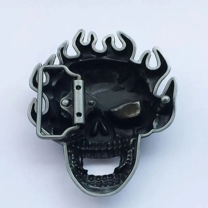 Designer × Vintage Skull Design Men Belt Size ONE SIZE - 4 Thumbnail