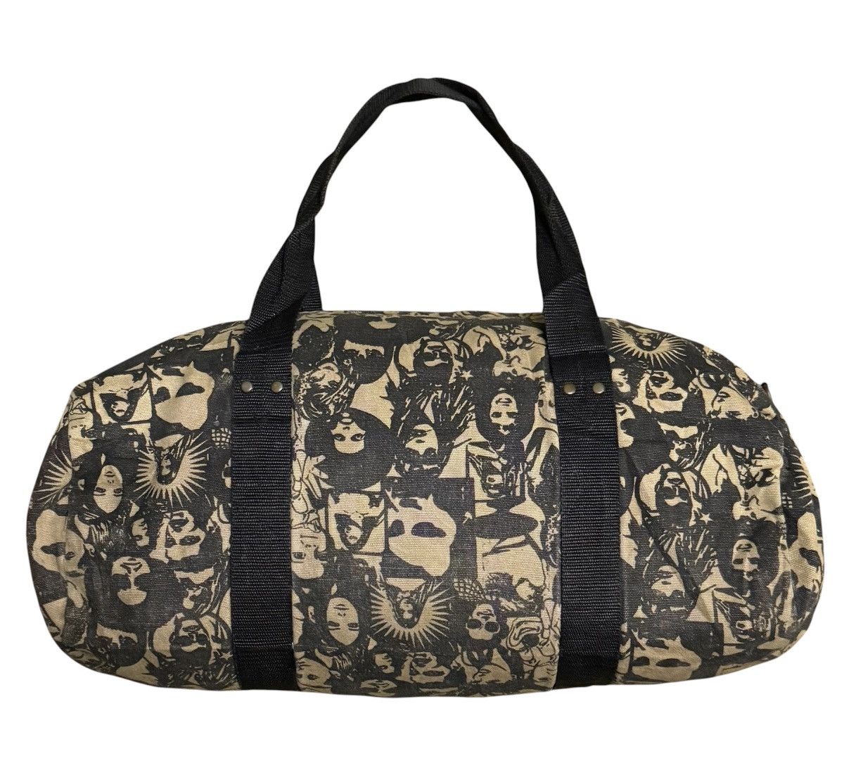 Japanese Brand Fabric Connection Duffle Bag Canvas All-over Print Vintage Size ONE SIZE - 2 Thumbnail