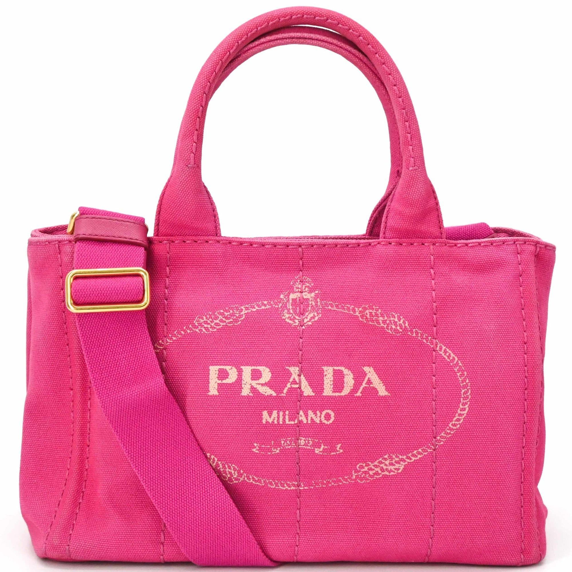 Prada PRADA Canapa 28 Handbag Shoulder Bag Canvas Women's Pink 1BG439 Size ONE SIZE - 1 Thumbnail