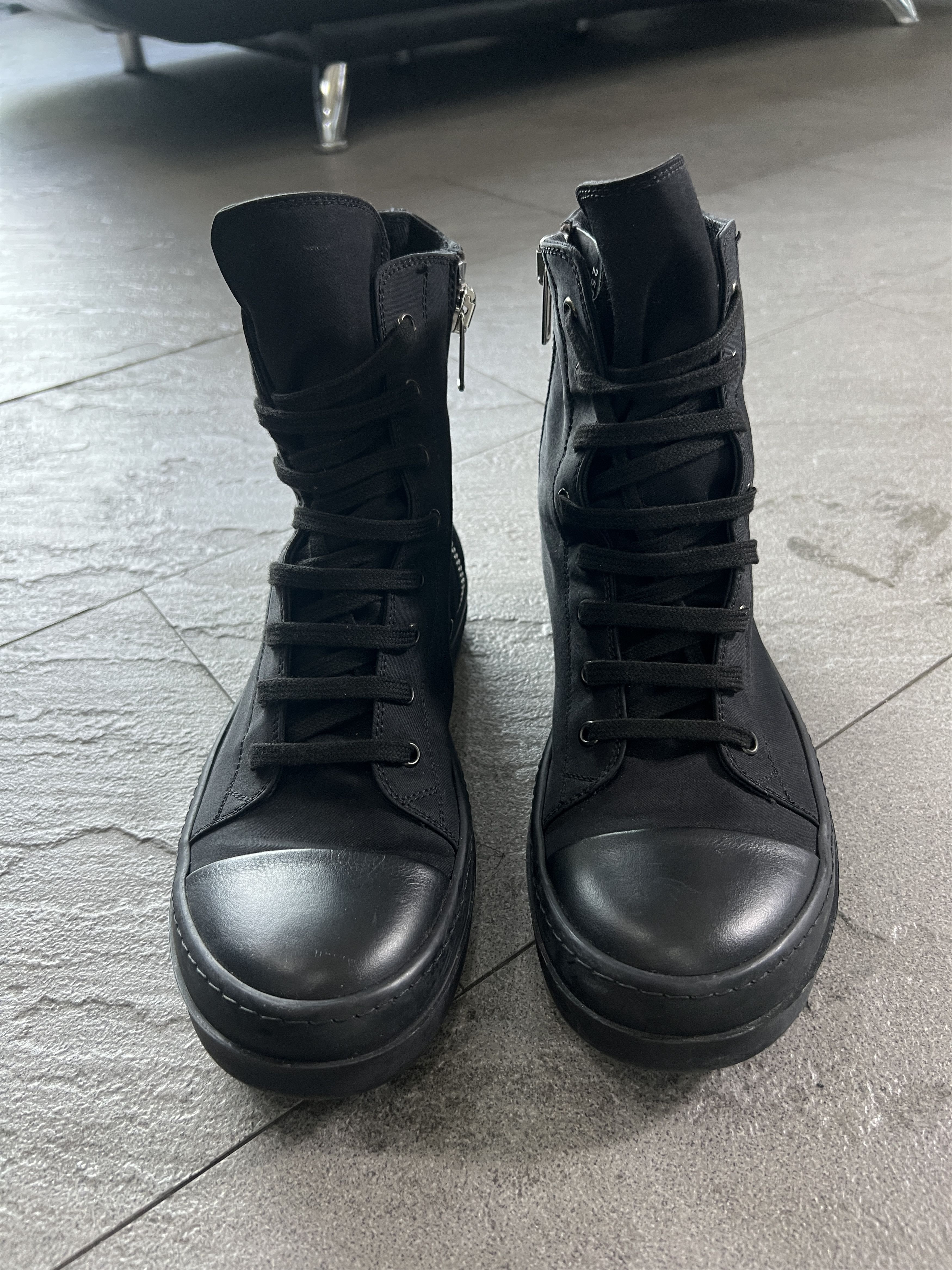 Rick Owens Drkshdw Rick Owens DRKSHDW Ramones High Top Sneaker Black 40 Size US 7 / EU 40 - 7 Thumbnail