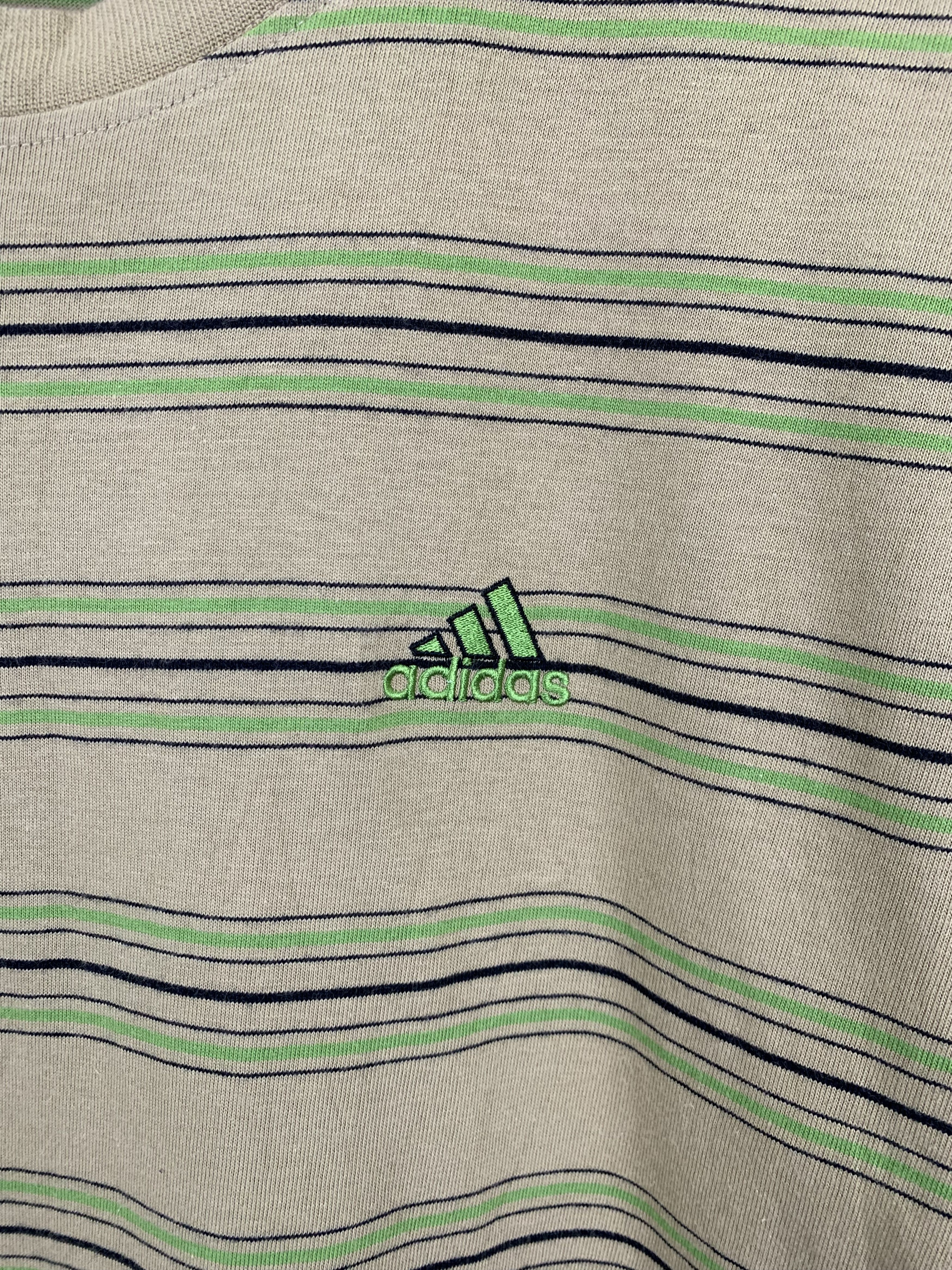 Vintage Vintage 90s Adidas Short Sleeve Stripe T Shirt TA0019 Size US L / EU 52-54 / 3 - 9 Thumbnail