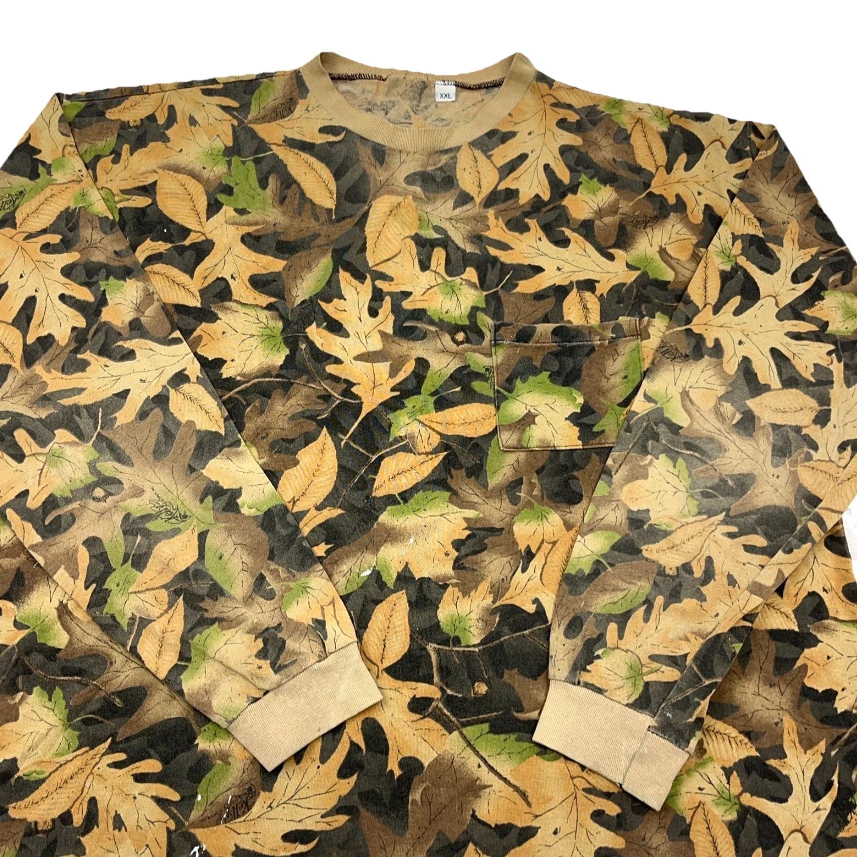 Vintage Vintage Kelly Camo Shirt Men XXL Brown Pocket Tee Wood Single Stitch 90s USA Chamed? Size US XXL / EU 58 / 5 - 2 Thumbnail