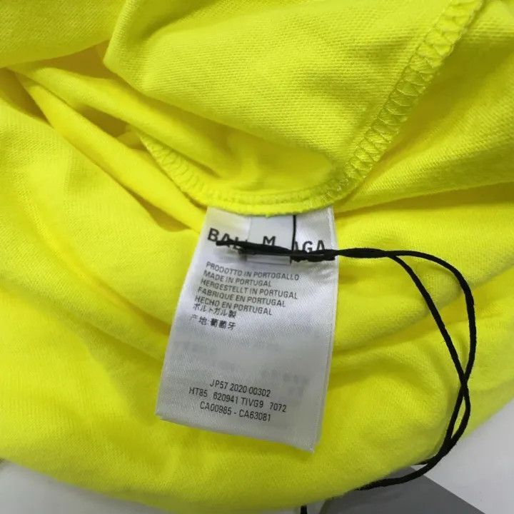 Balenciaga Balenciaga Yellow Logo Printed Casual T-Shirt 0079-2507 Size M / US 6-8 / IT 42-44 - 4 Thumbnail