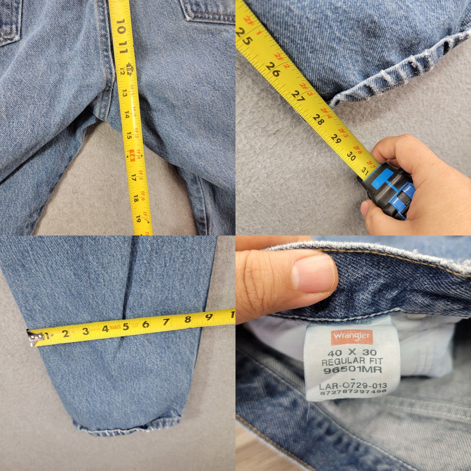 Wrangler Wrangler Jeans Mens 40x30 light Wash Regular Fit Straight 96501MR vintage Wrangler Jeans Mens 40x30 light Wash Regular Fit Straight 96501MR vintage Size US 40 / EU 56 - 8 Thumbnail