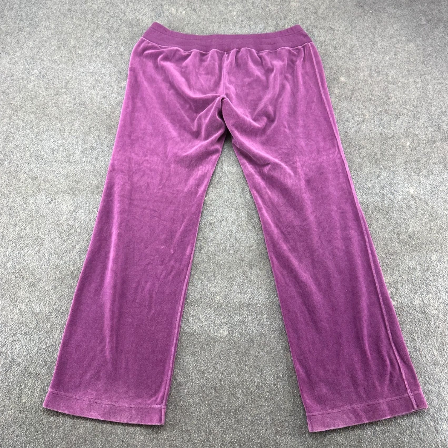 Nike VINTAGE Nike Pants Women XL Purple Sweat Velour Velvet Swoosh Low Rise Baggy Y2K Size 40" / US 18 - 7 Thumbnail