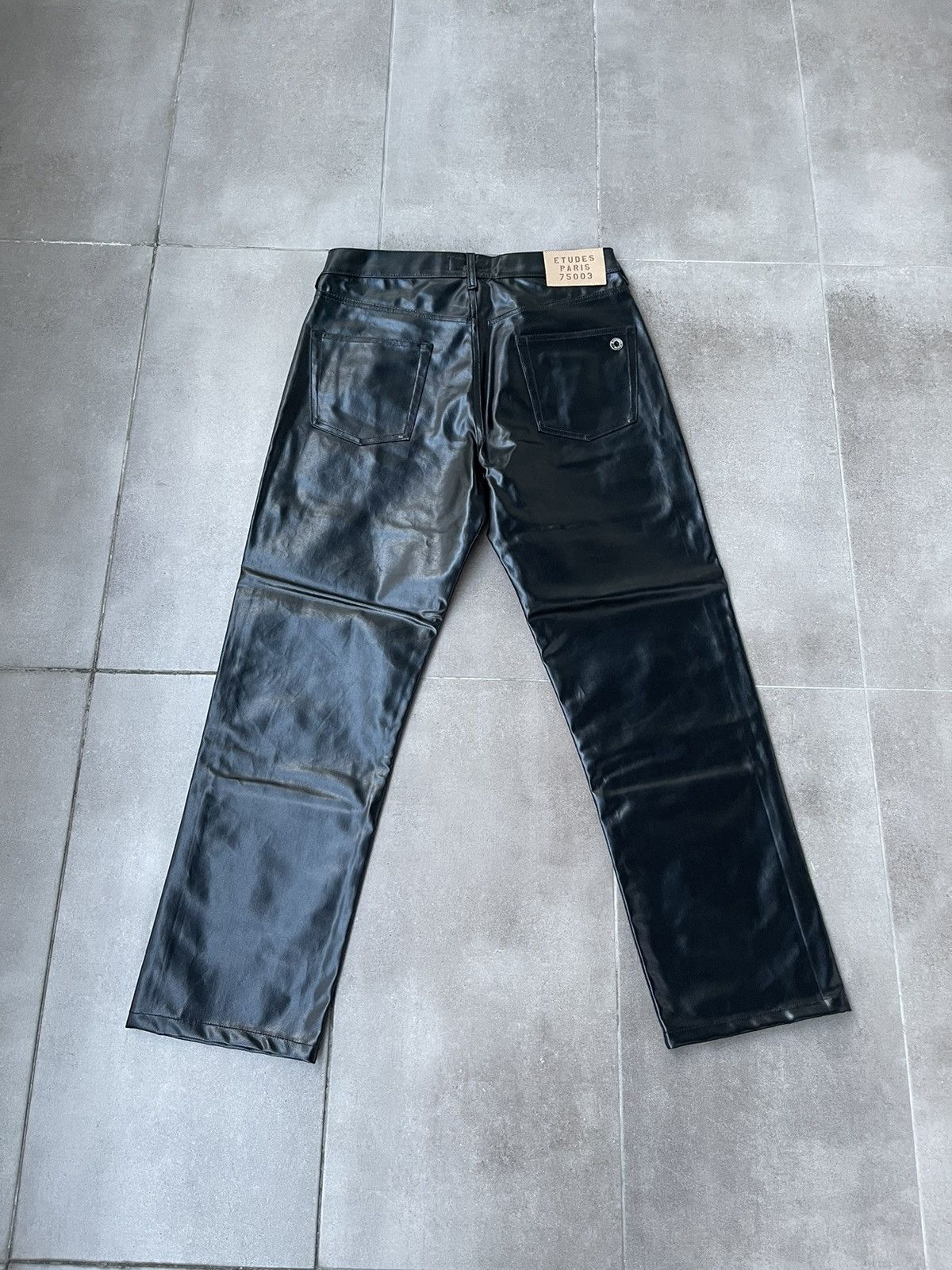 Etudes !DS! SS22 Etudes Corner Coated Faux Leather Black Pants Size US 30 / EU 46 - 14 Thumbnail