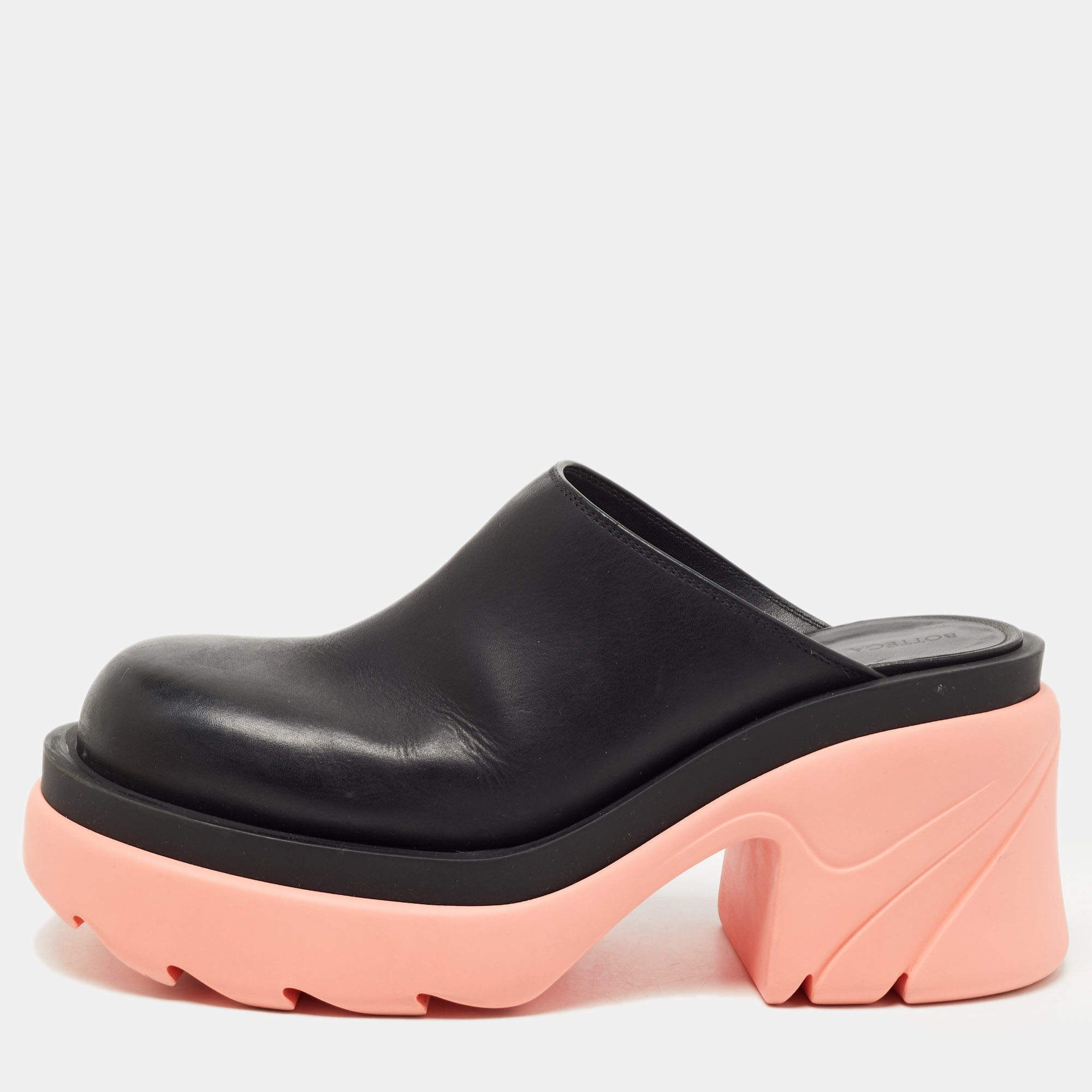 Bottega Veneta o1y0725 Rubber Sole Mules in Black Size US 9 / IT 39 - 1 Thumbnail