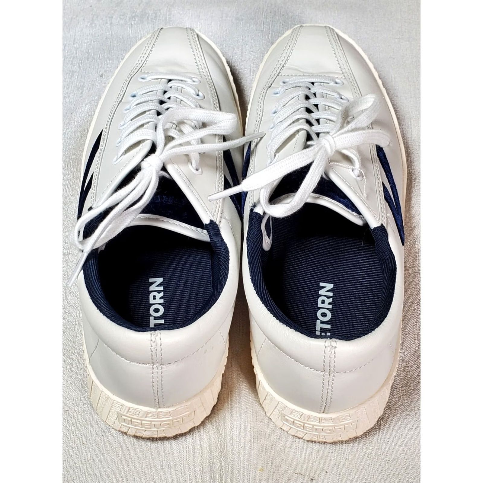 Tretorn Tretorn Nylite Plus Sneaker White Leather Velvet Navy Logo Womens US 7.5, 5.5 UK Size US 6 / IT 36 - 7 Thumbnail