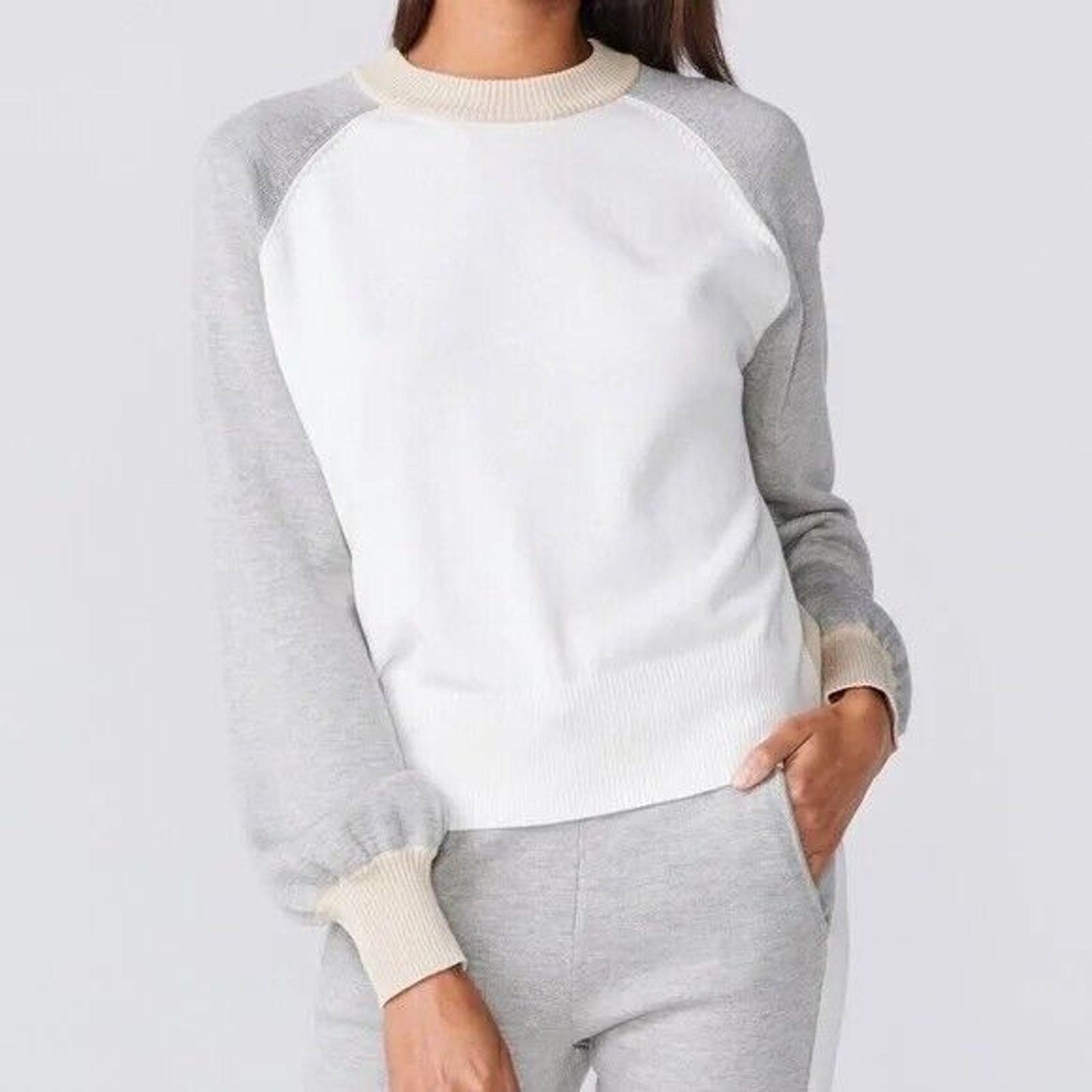 MONROW Monrow Pullover Crewneck Colorblock NWT Sweater XS Size XS / US 0-2 / IT 36-38 - 1 Thumbnail