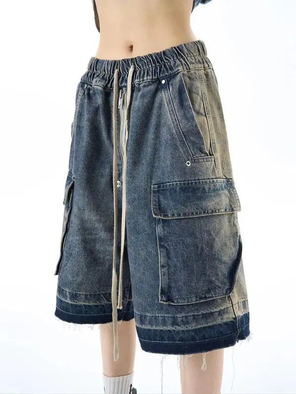 VIBE Faded Wash Gradient Baggy Denim Shorts / Jorts Size US 32 / EU 48 - 5 Thumbnail