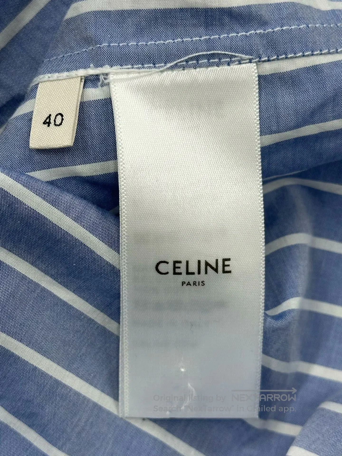 Celine CELINE Blue Colorblock Chest Logo Embroidered Striped Shor Size S / US 4 / IT 40 - 4 Thumbnail