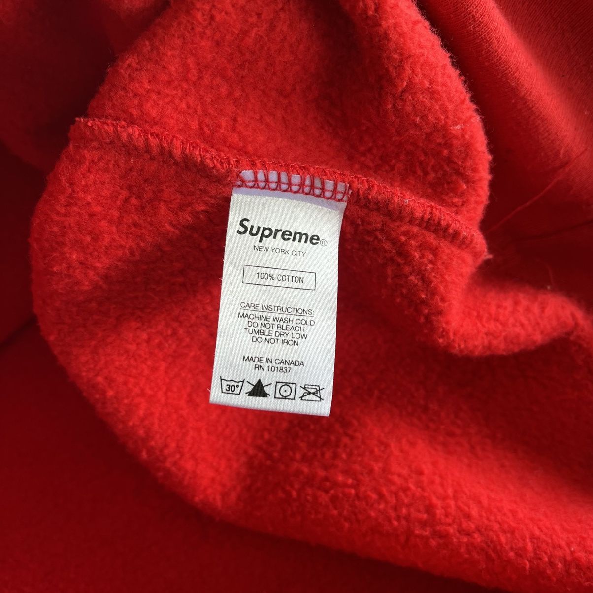 Supreme × Vintage Supreme Blocked Hoodie Red Made in Canada Size US L / EU 52-54 / 3 - 15 Thumbnail