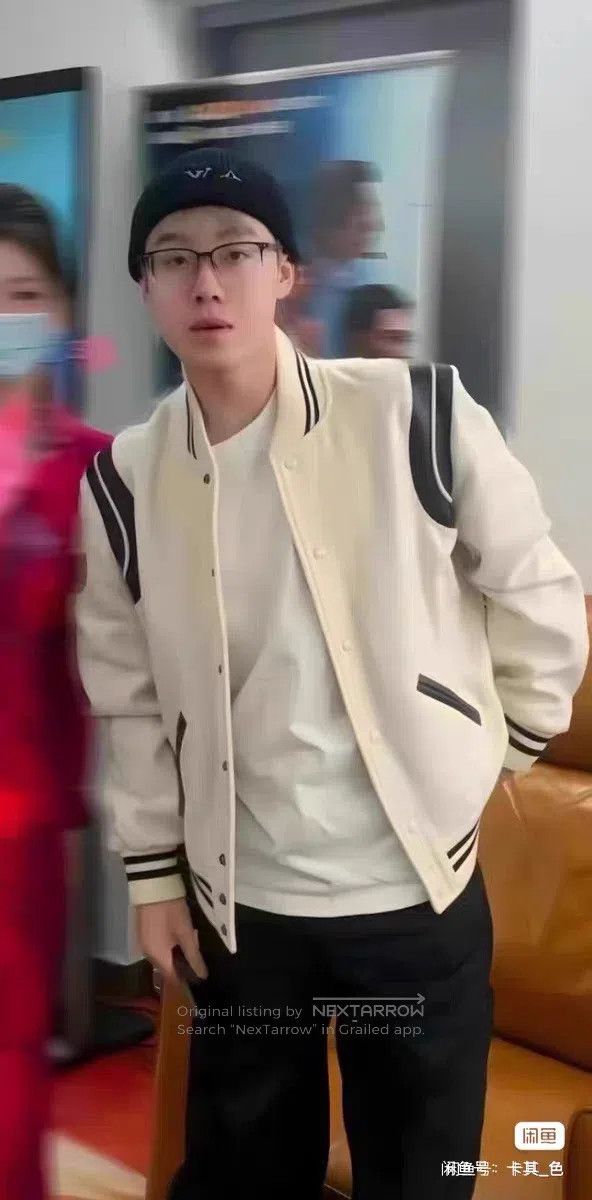 Saint Laurent Paris Saint Laurent Paris White Teddy Baseball Jacket Size US L / EU 52-54 / 3 - 2 Thumbnail