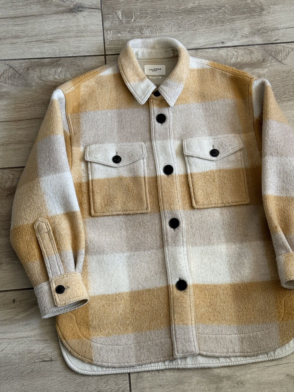 Isabel Marant Etoile Isabel Marant Haveli Jacket Coat Wool Yellow Checked size 36 Size S / US 4 / IT 40 - 2 Thumbnail