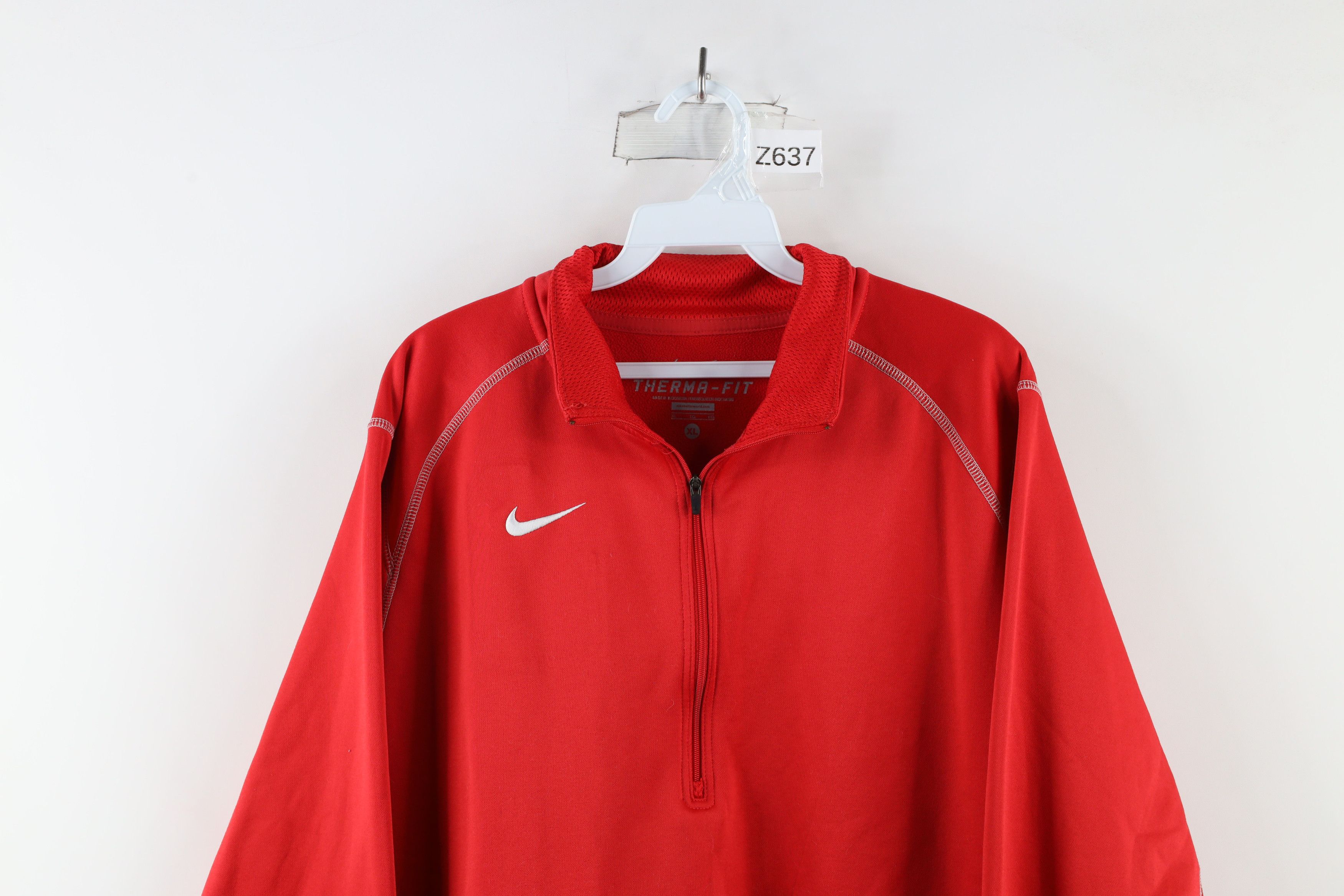 Nike × Vintage Y2K Nike Therma Fit Mini Swoosh Half Zip Pullover Sweater Size US XL / EU 56 / 4 - 2 Thumbnail