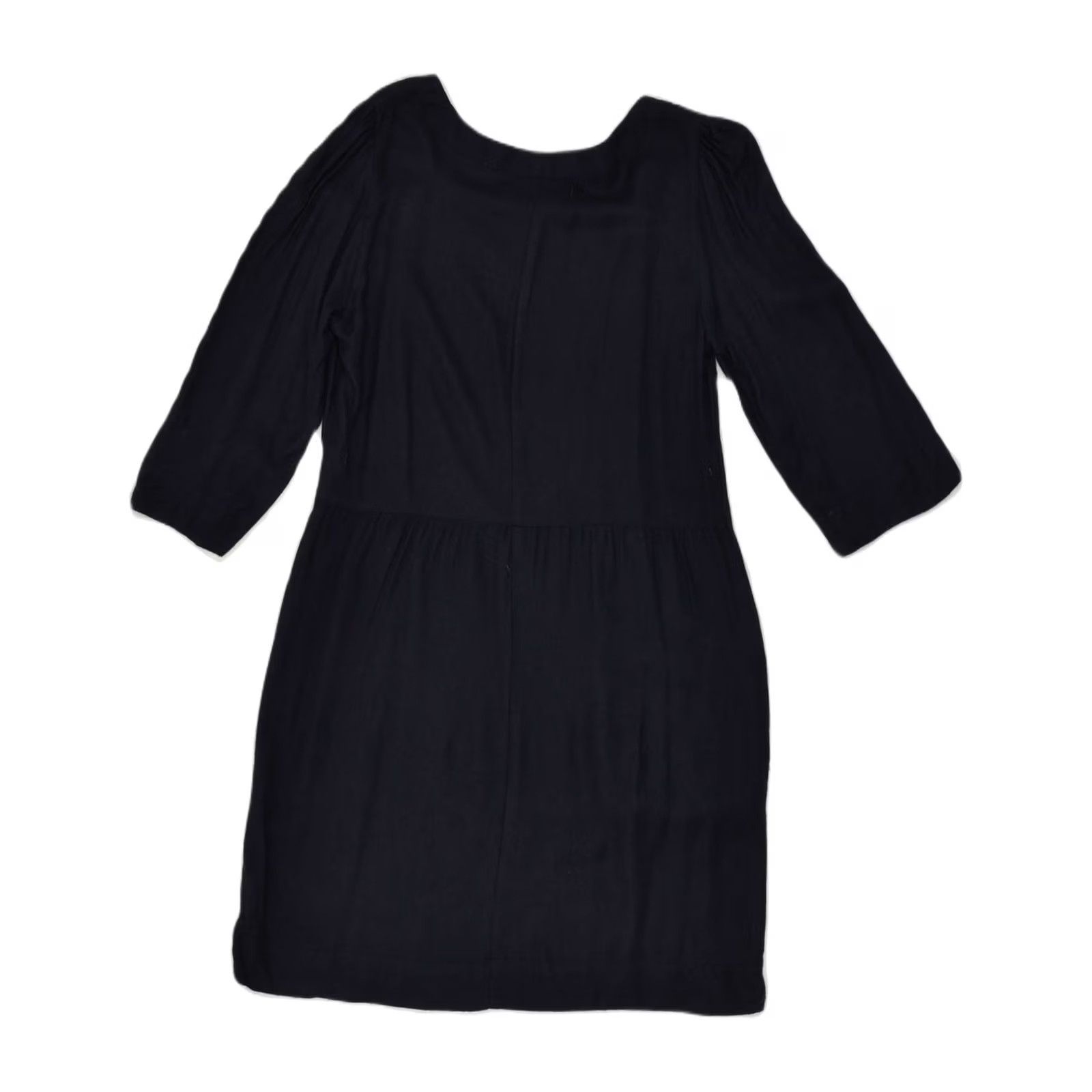 Vintage VINTAGE Womens Tunic Dress UK 12 Medium Navy Blue Polyester Size M / US 6-8 / IT 42-44 - 2 Thumbnail