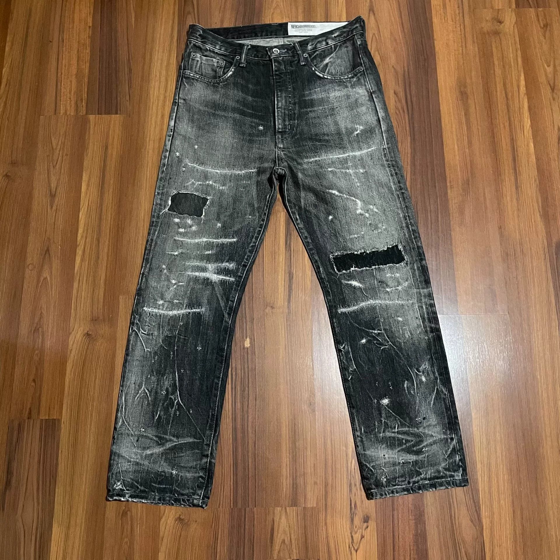 Neighborhood NEIGHBORHOOD 20SS BASIC Bullet Hole Jeans Size US 26 / EU 42 - 1 Thumbnail