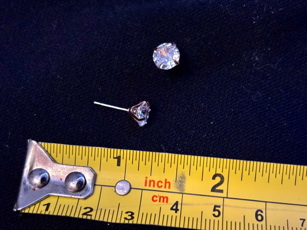 Other Round Cubic Zirconia Stud Earrings – Rose Gold Tone frame Size ONE SIZE - 1 Thumbnail