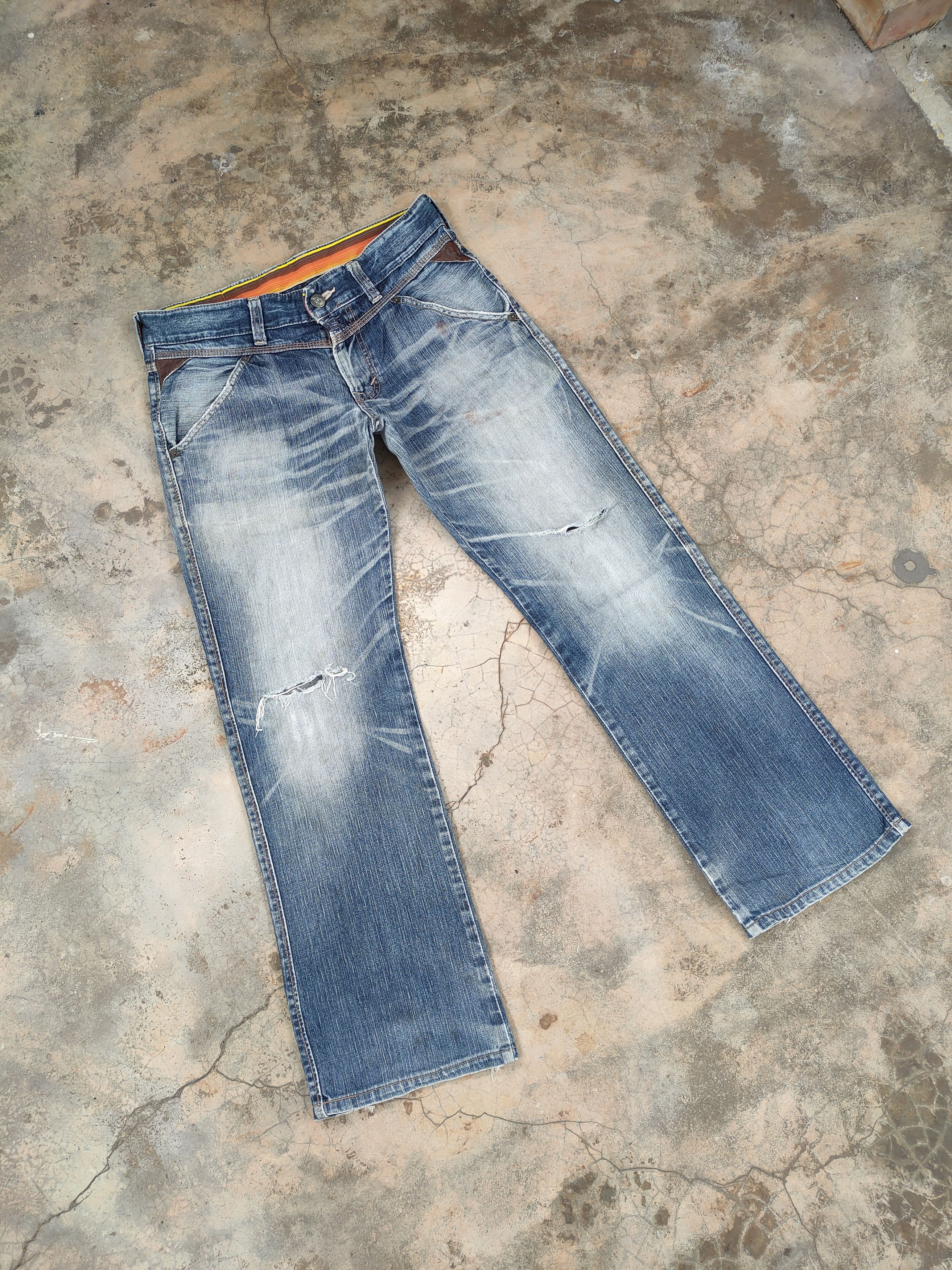 Edwin VINTAGE EDWIN BLUE TRIP DISTRESSED FADED JEANS PANTS Size US 34 / EU 50 - 3 Thumbnail