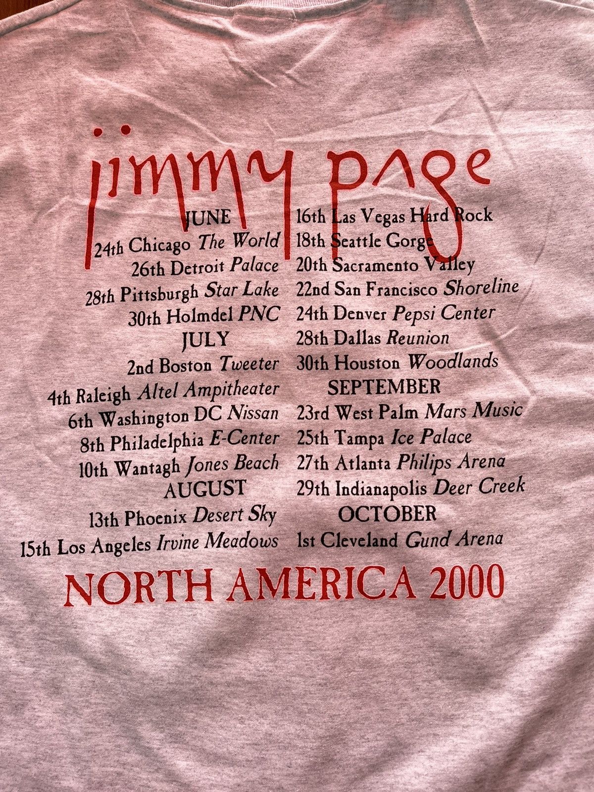 Band Tees × Vintage Vintage Jimmy Page Robert Plant 2000 World Tour Size US XL / EU 56 / 4 - 7 Thumbnail
