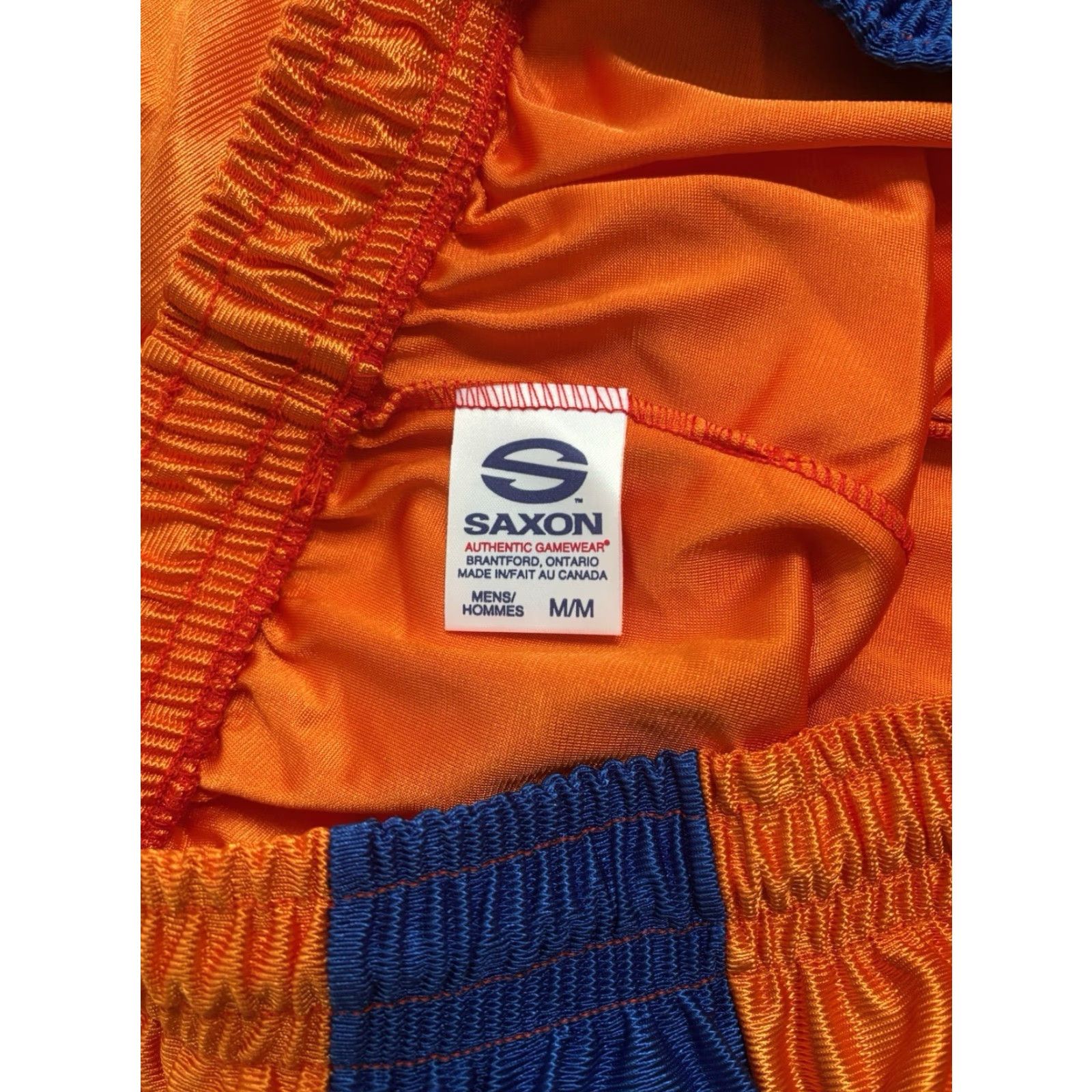 Vintage VINTAGE Saxon Dazzle Basketball Shorts Mens M Orange 90s Canada Size US 31 - 7 Thumbnail