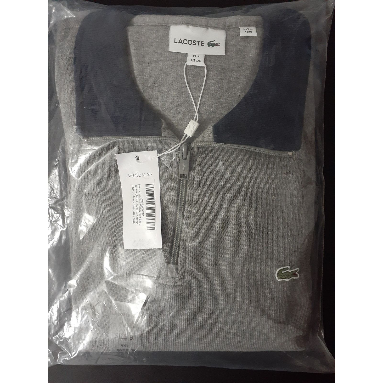Lacoste Lacoste Men's Half Zip Lightweight Interlock Sweatshirt 4XL Size US XXL / EU 58 / 5 - 2 Thumbnail