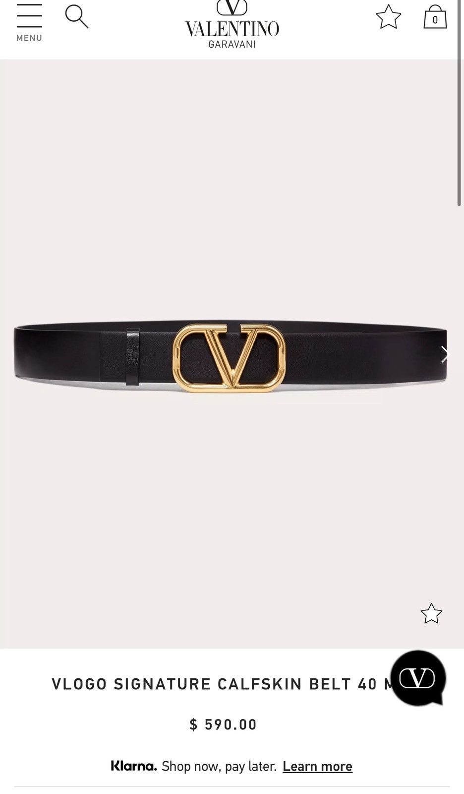 Valentino Valentino garavani black belt Size ONE SIZE - 5 Thumbnail