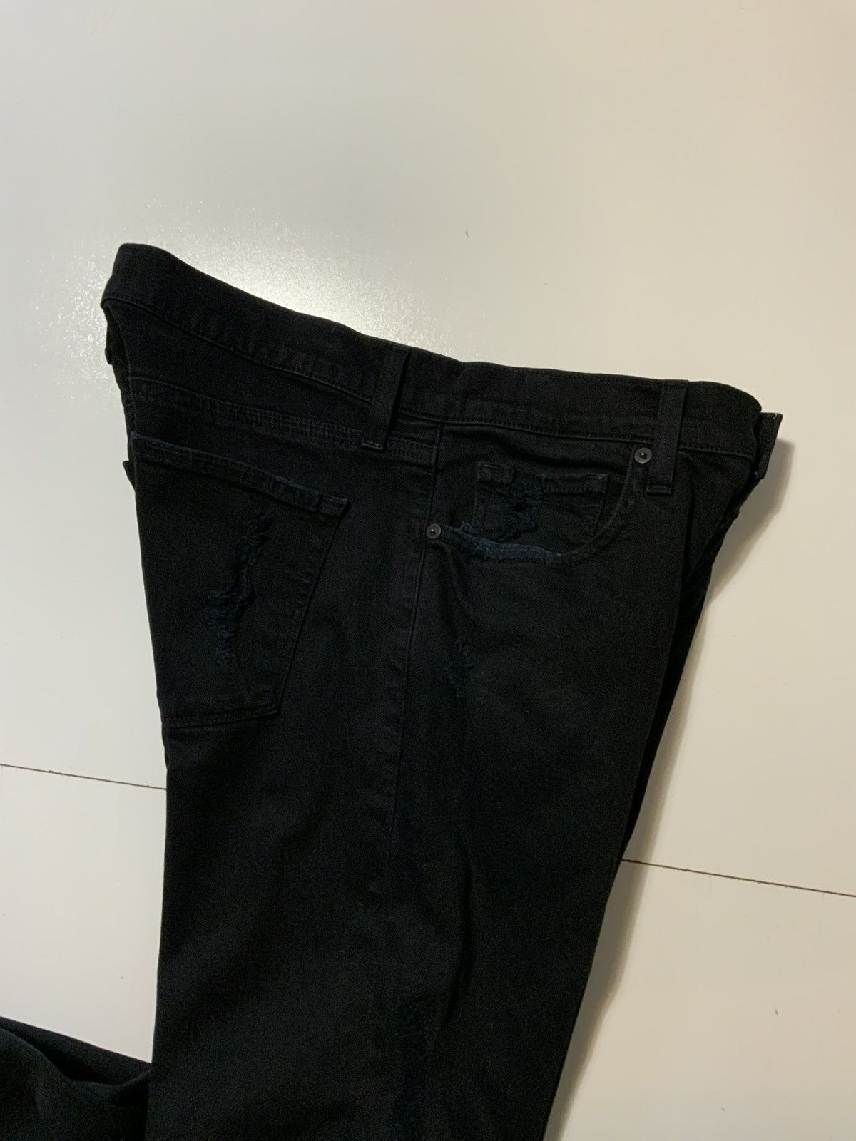 J Brand $198 J Brand Tyler Black Solace Distressed Slim Denim Jeans Size US 30 / EU 46 - 9 Thumbnail