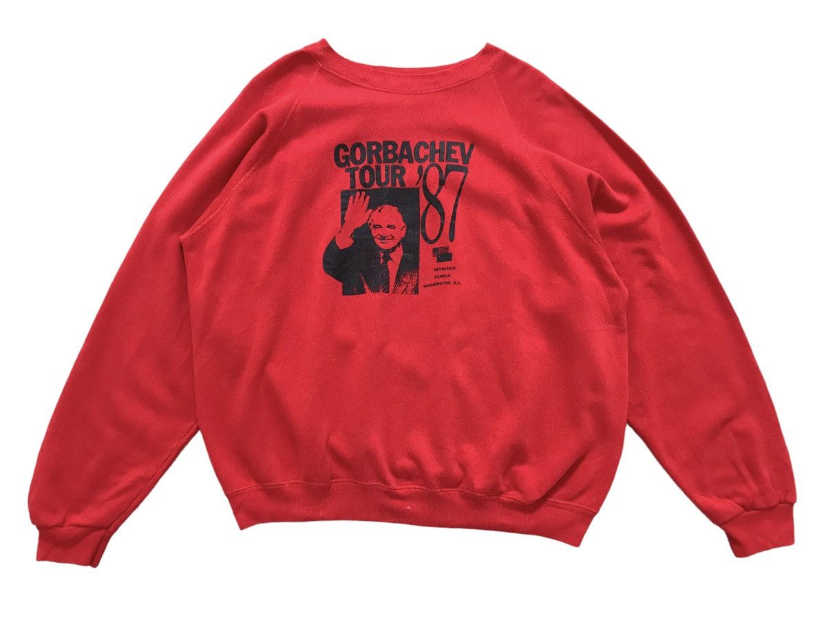 Vintage Vintage Mikhail Gorbachev Tour 87’ Sweatshirt Size US XL / EU 56 / 4 - 1 Thumbnail