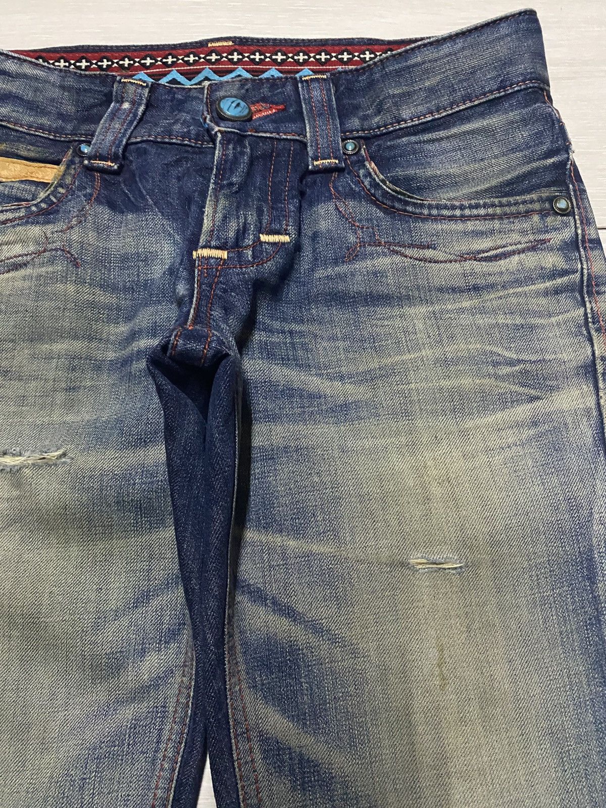 Edwin Vintagw Japanese Edwin 503 Blue Trip Mud Wash Skinny Jeans Size US 29 - 8 Thumbnail