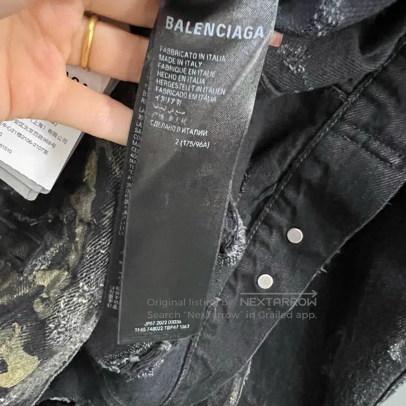 Balenciaga Balenciaga Tie-Dye Collar Denim Jacket Size US M / EU 48-50 / 2 - 4 Thumbnail