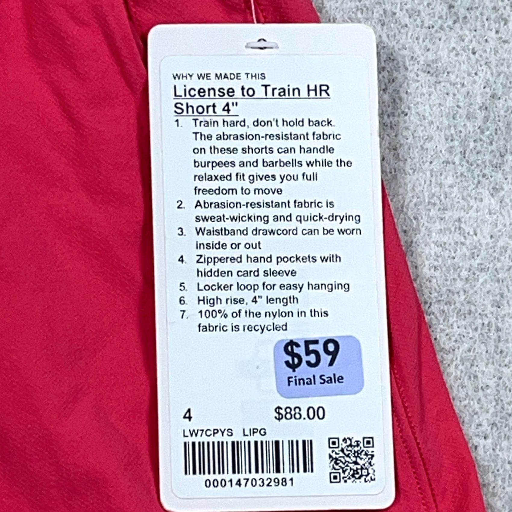 Lululemon LULULEMON License to Train Shorts Women 4 High Rise 4" Lip Gloss Pink Nylon Athletic shorts 4" Inseam Pink Women's Regular XS-XL Size 27" / US 4 / IT 40 - 3 Thumbnail