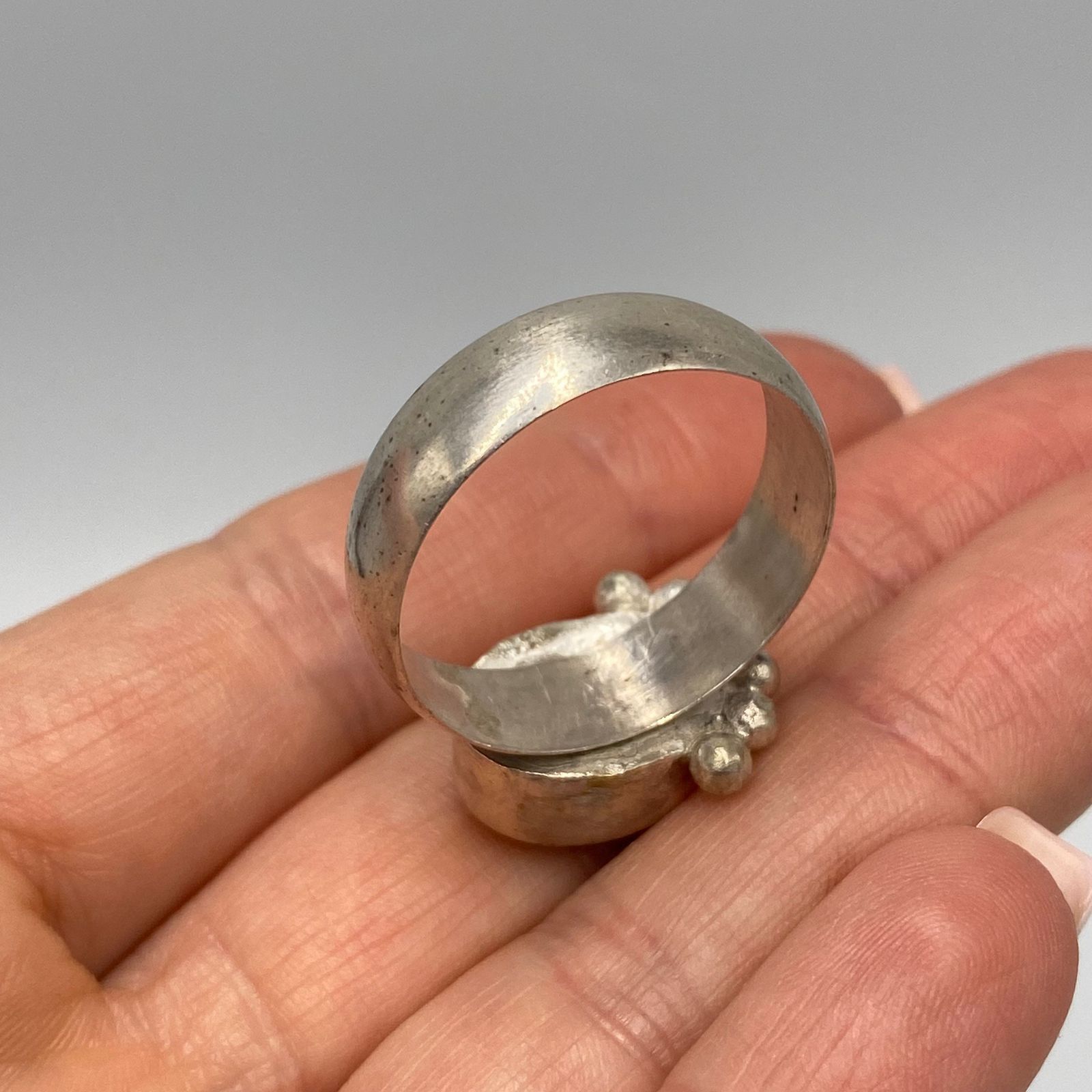 Vintage Huge Antique Imperial 84 Silver Ring Size 13.5 Size ONE SIZE - 3 Thumbnail