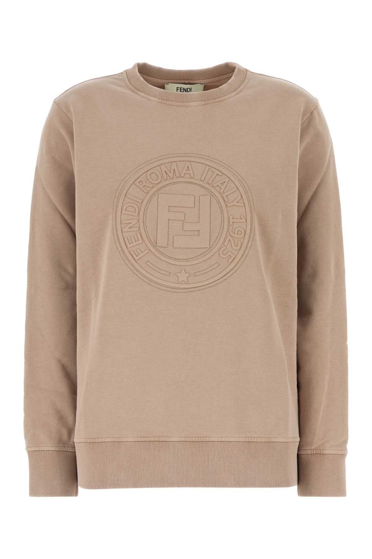 Fendi Cappuccino Cotton Oversize Sweatshirt Size XS / US 0-2 / IT 36-38 - 1 Thumbnail