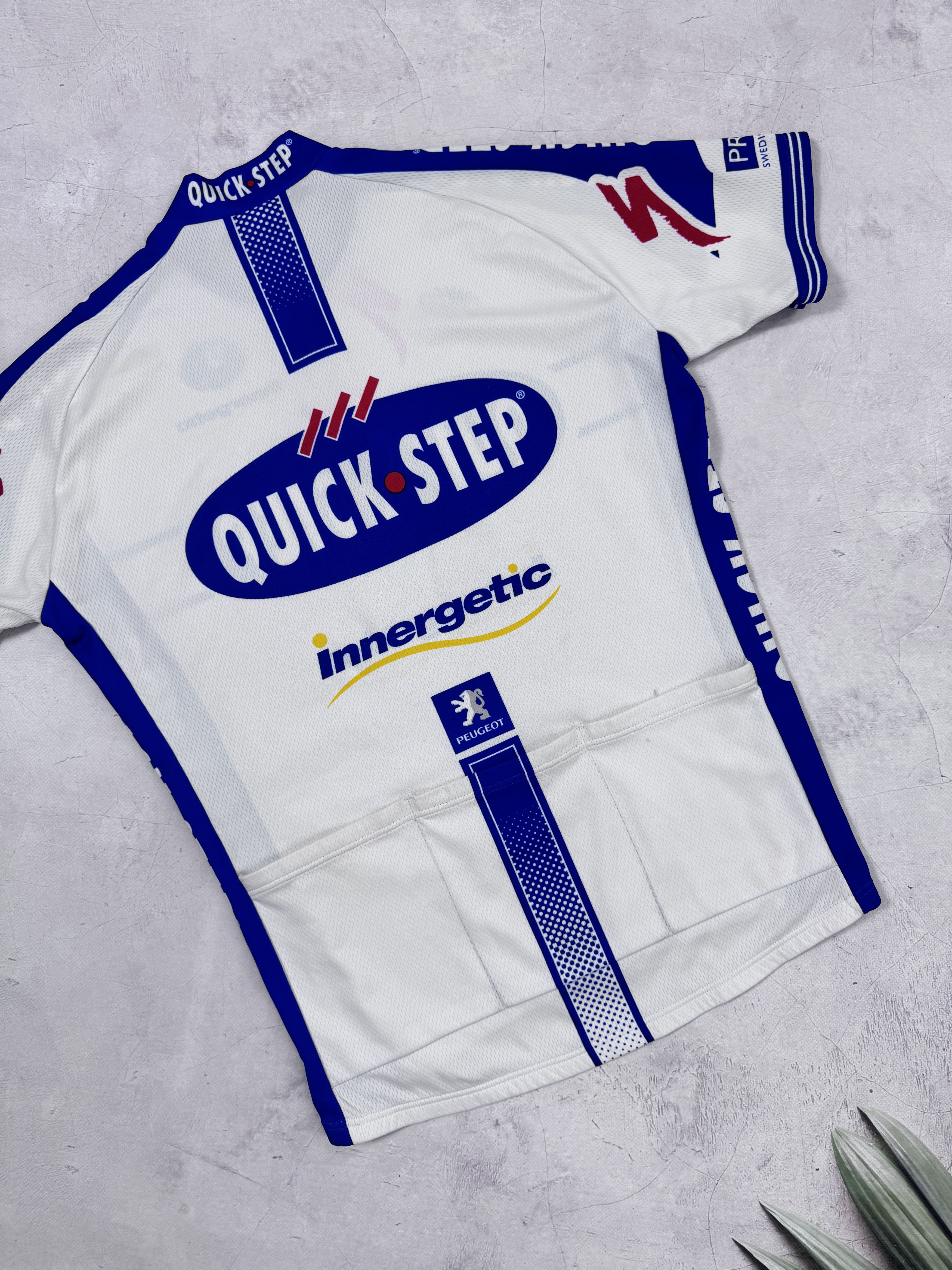 Sports Specialties Vintage Vermarc Quick Step Innergetic Peugeot Cycling Jersey Size US L / EU 52-54 / 3 - 15 Thumbnail