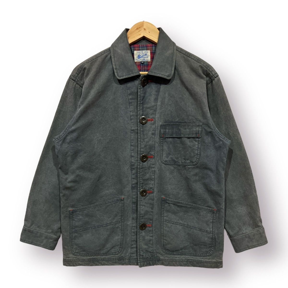 Japanese Brand 🔥 Reason Distressed Amekeji Fashion Duck Canvas Chore Jac Size US S / EU 44-46 / 1 - 1 Thumbnail