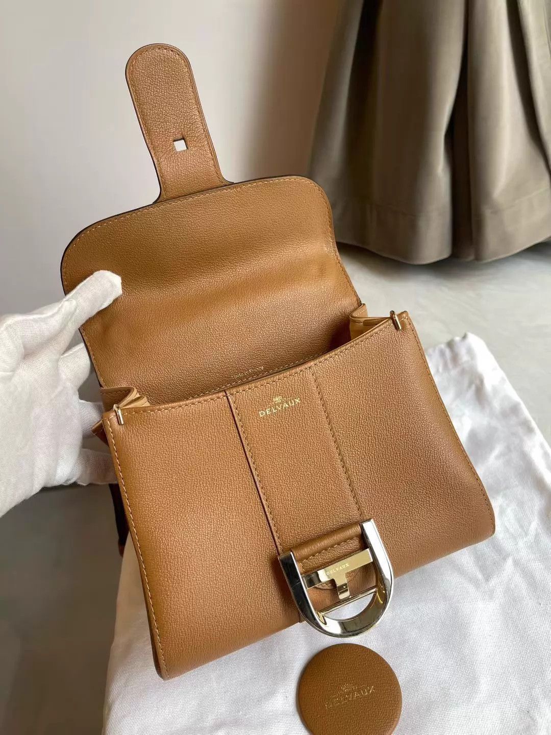 Delvaux DELVAUX Mini Brillant women's Caramel Litchi Gold Shoulder Size ONE SIZE - 7 Thumbnail