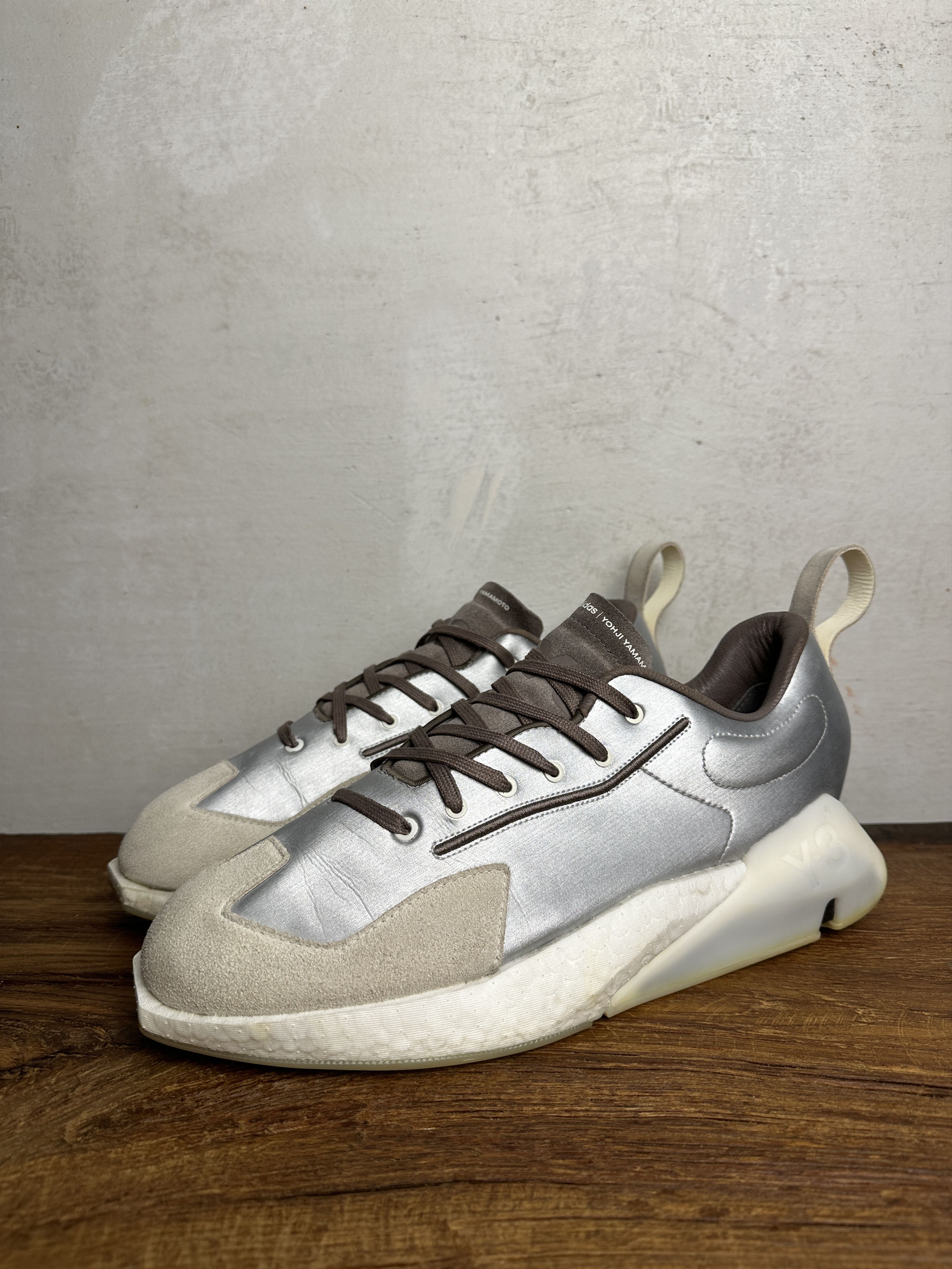 Adidas Y-3 Orisan Silver Metallic Low-Top Sneakers Size US 10.5 / EU 43-44 - 3 Thumbnail