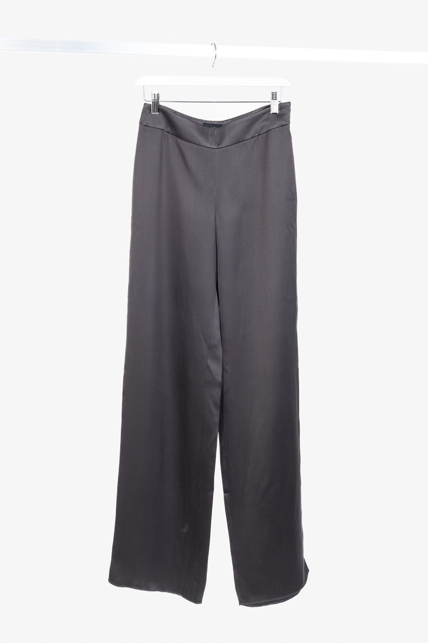 Giorgio Armani Giorgio Armani Grey Silk Satin Wide-Leg Trousers Size 25" / US 0 / IT 36 - 1 Thumbnail