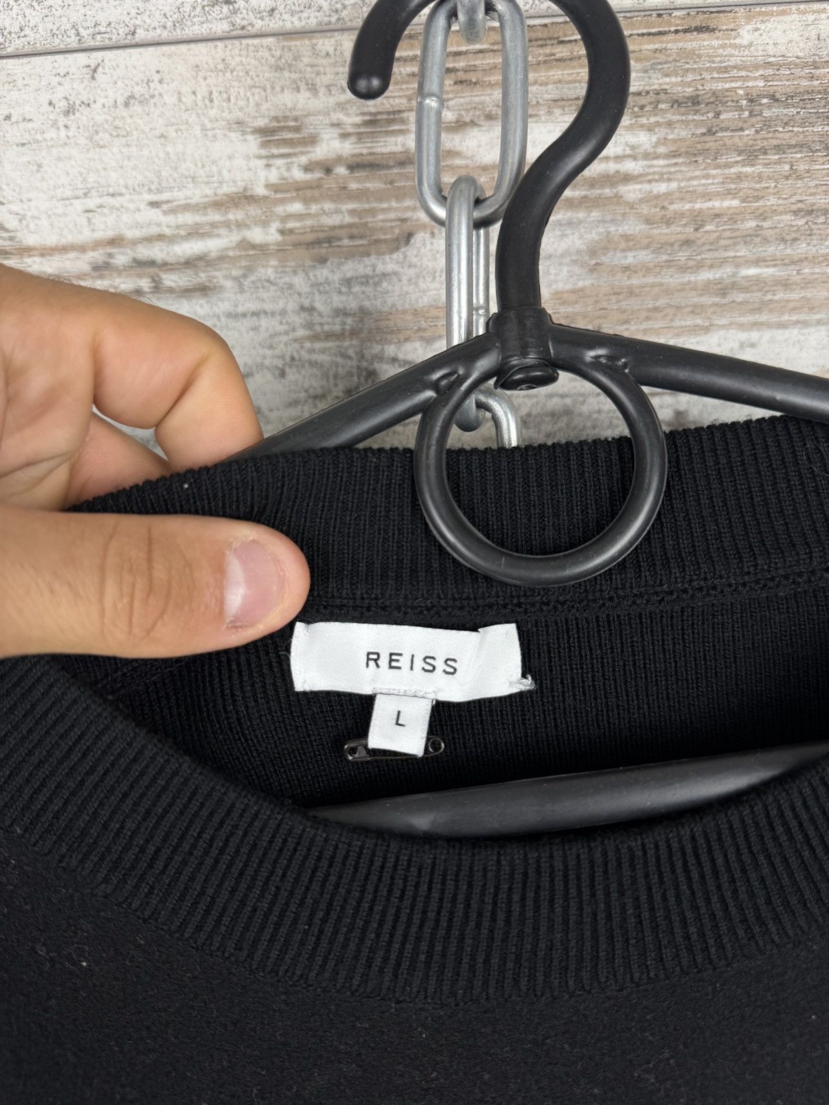 Reiss Mens Vintage Reiss wool sweater mohair knitwear black Size US L / EU 52-54 / 3 - 5 Thumbnail