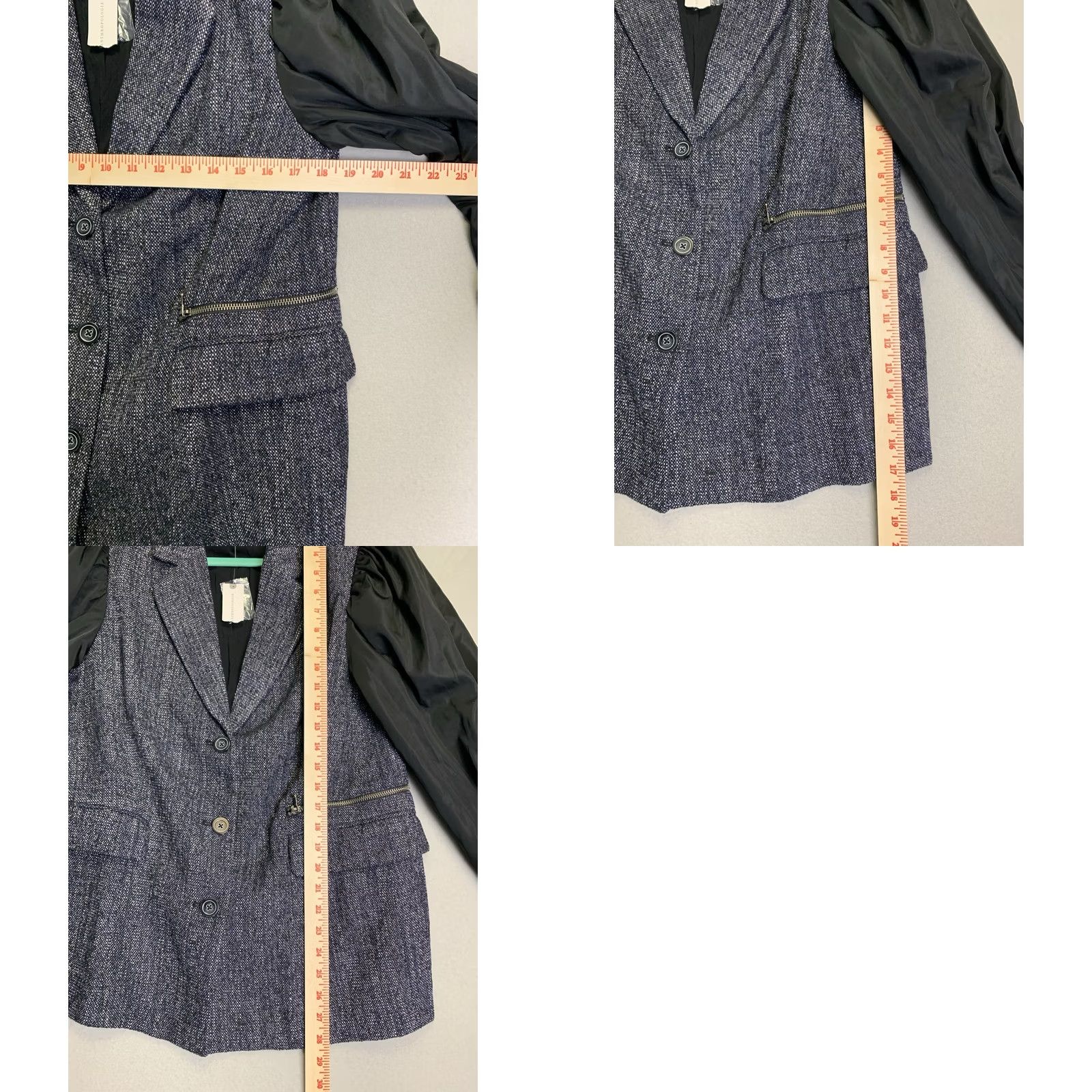 Vintage VINTAGE Maeve Jacket Womens 10 Black Knit Solid Button Collared Relaxed City Classic Hipster London Paris 90s Size L / US 10 / IT 46 - 8 Thumbnail