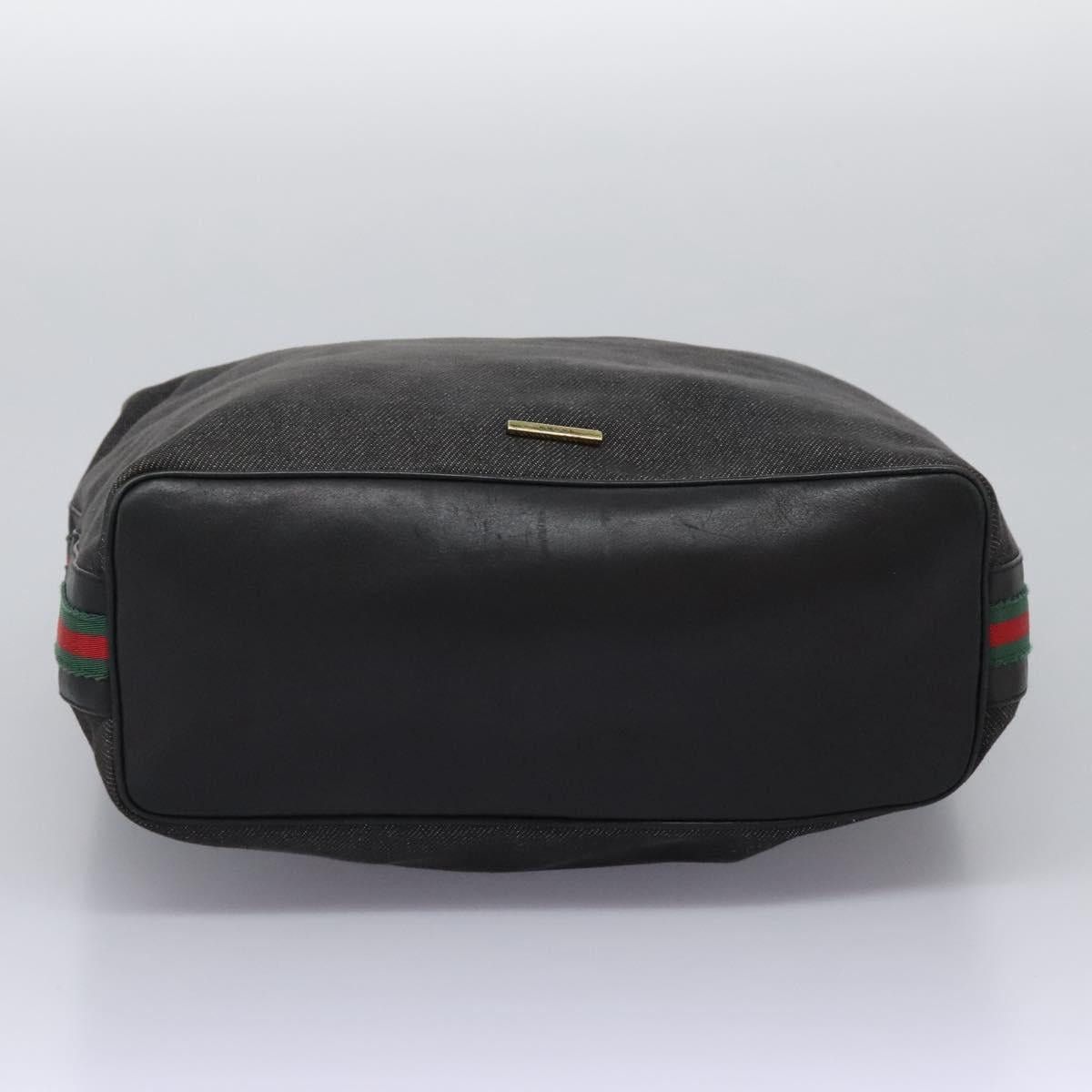Gucci GUCCI Web Sherry Line Shoulder Bag Denim Black Red Green Size ONE SIZE - 9 Thumbnail